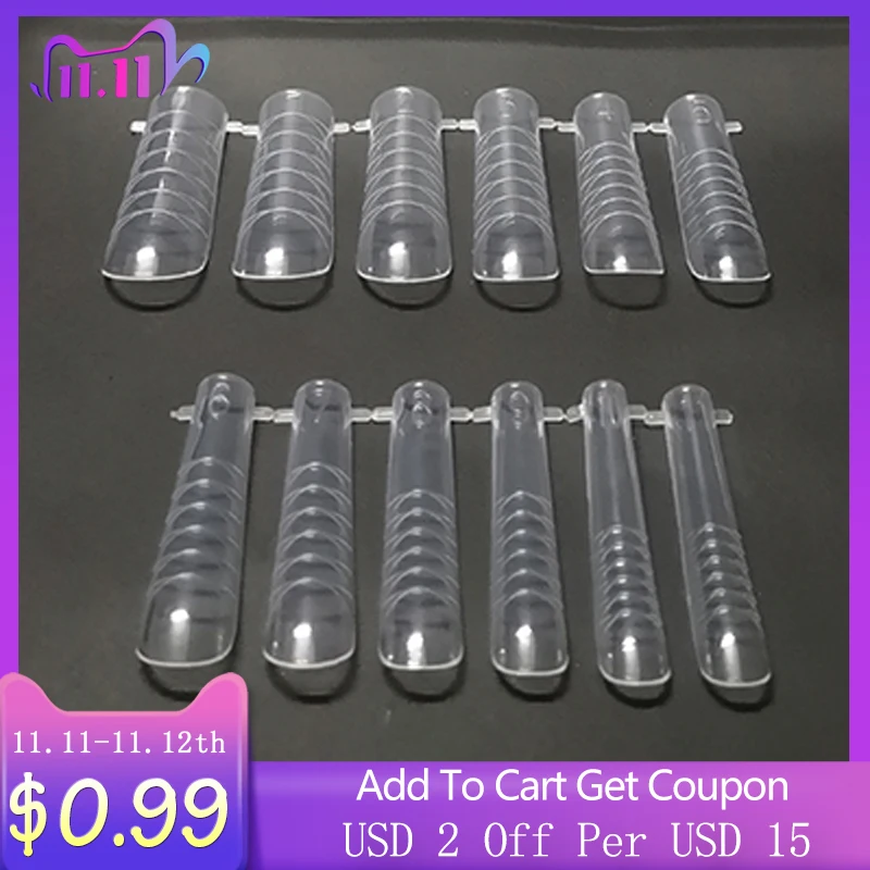 

60pcs Quick Building Gel Mold Dual Forms Tips Nail System Tips Nail Extension Forms Top Molds Form For Building Mold
