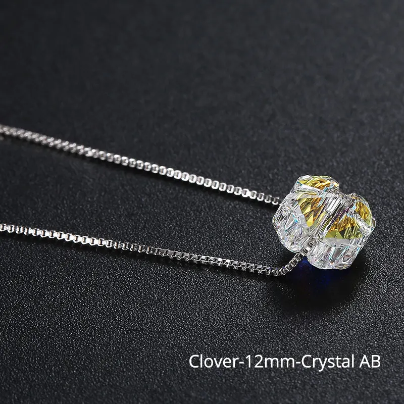 Clover AB-12mm Украшенные кристаллами подвеска Сваровски ожерелья красочные бусины для женщин Свадебные офисные ювелирные изделия простая Мода - Окраска металла: Clover AB-12mm