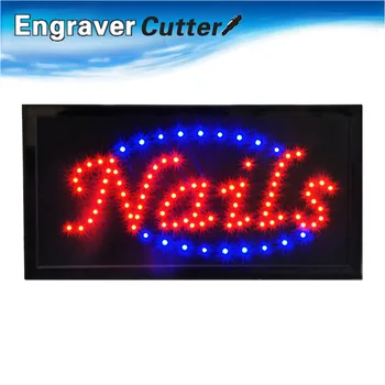 

Bright Animated LED Nails Manicure Pedicure Salon Spa Shop Store Signs 19" x 10"