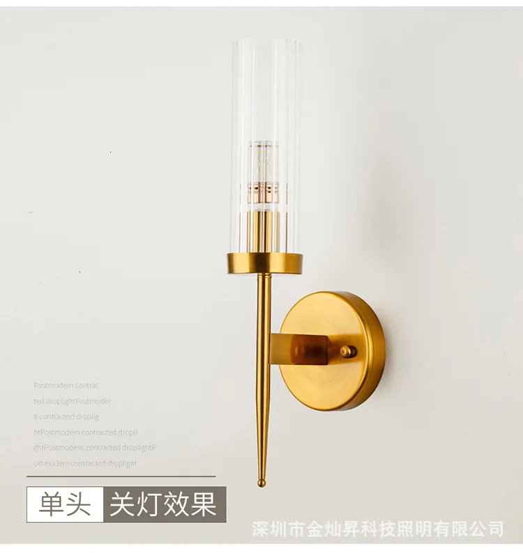 Modern American Luxury Crystal Wall Lamp Simple Living Room Bedroom Bedside Lamp Decor Home Wall Sconce Light Fixture Luminaria