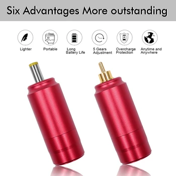 

Newest Rechargeable Tattoo Mini Wireless Power For Tattoo Rotary Machine Pen RCA Connection Tattoo Power Supply Free Shipping
