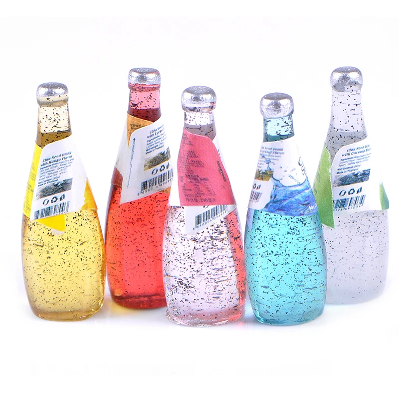 5Pcs Mini Juice/Beer Bottle DIY Charms Toys Filling Material Slime  Accessories Beverage Bottle Model Tool Toys Kids Funny Toys