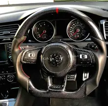 100% real da fibra do carbono volante para vw golf 7 gti golf 7r golf 7 rline sem airbag(China)