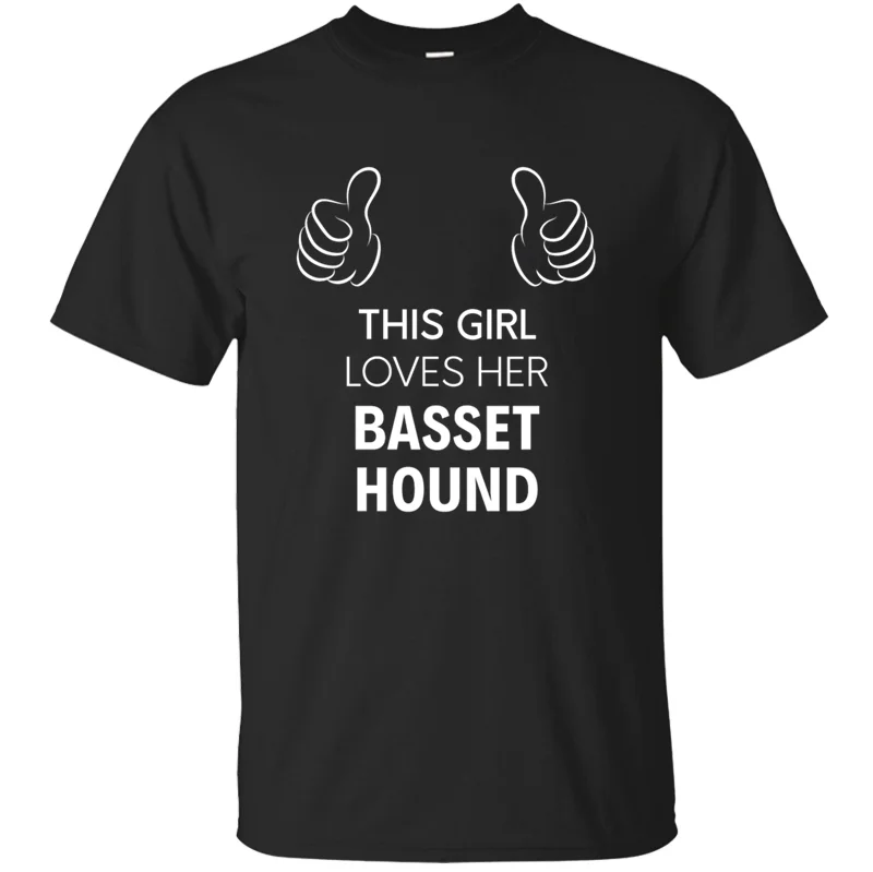 Настроить Юмор эта девушка любит ее Basset Hound футболка для мужчин женщин Kawaii мужские футболки комикс Awesome футболки