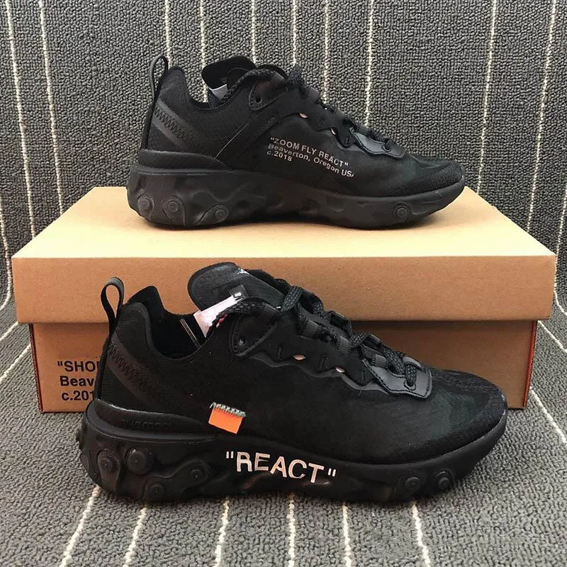 Новинка 2019 React Element 87 дизайнерские кроссовки для бега мужские спортивные черные