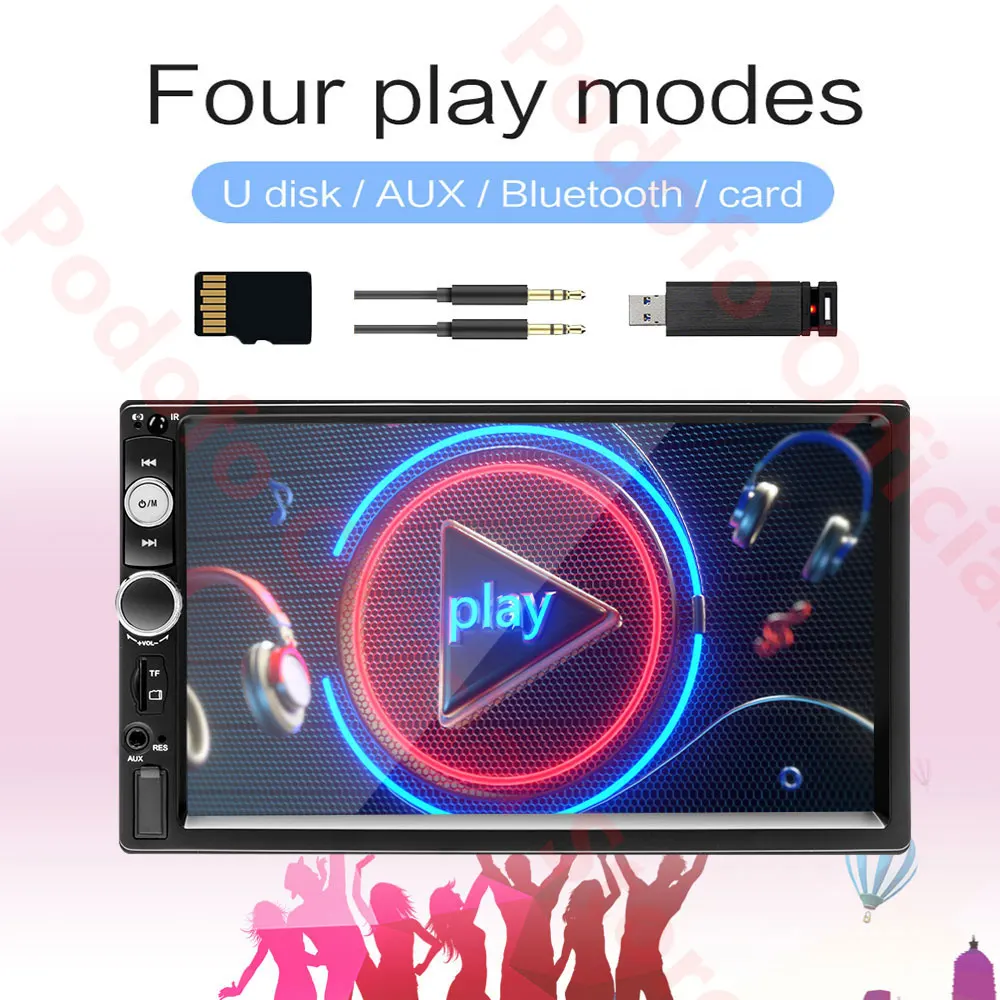 Podofo 2 din car radio 7 autoradio Multimedia player MP5 Auto Car audio Autoradio Bluetooth USB Backup Monitor 2din auto radio