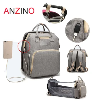 

Multifunctional Diaper Bag Folding Baby Portable Maternity Mother Baby Bag Large Capacity Multi-Function Outing Backpack Bed