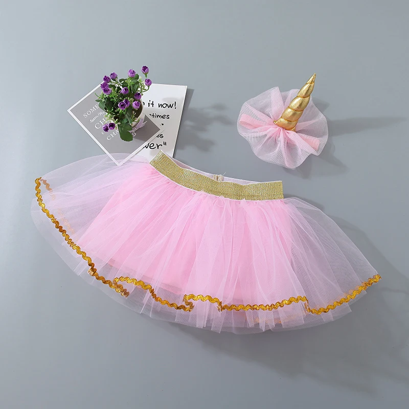 pink 2 предмета, юбка-пачка для маленьких девочек, фантастический Экстра-пушистый крошечные юбки для новорожденных, наряды для детей 1 года, праздничная одежда для дня рождения - Цвет: pink