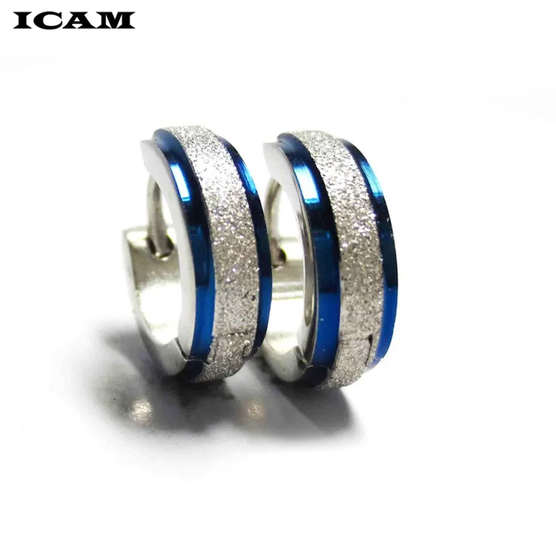 ICAM маленькие петли Huggie серьги для женщин дети девочки синий цвет ювелирные