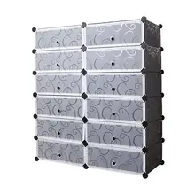 Black 12 Cube Plastic Shoe Cabinet DIY Shoe Rack Storage Shoes Organizers Cabinet Embossing Doors Black 12 Cube Plastic Shoe Cabinet DIY Shoe Rack Storage Shoes Organizers Cabinet Embossing Doors