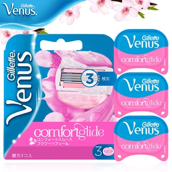 

Gillette Venus Women Razor Blade 3 Layers with Soap Bar Smooth Shaving Blade Lady Body Curve Replacement Cartridge Refills 3 Pcs