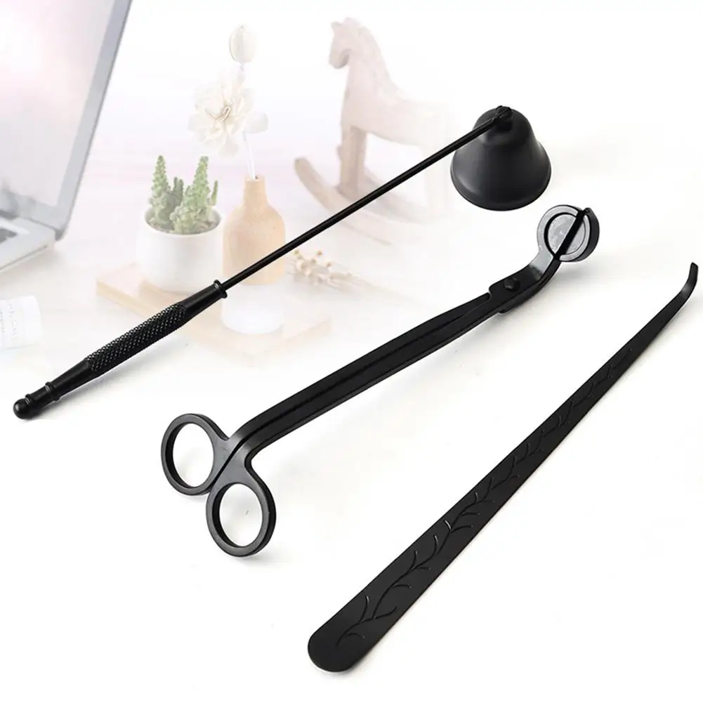 

3Pcs Stainless Steel Bell Shape Oil Lamp Scissors Snuffers Candle Trimmer Tool