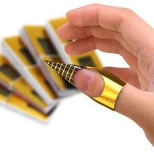 100 peças bandeja de papel de arte do prego cristal fototerapia formas de unhas extensão ouro retangular auto-adesivo adesivo manicure ferramentas