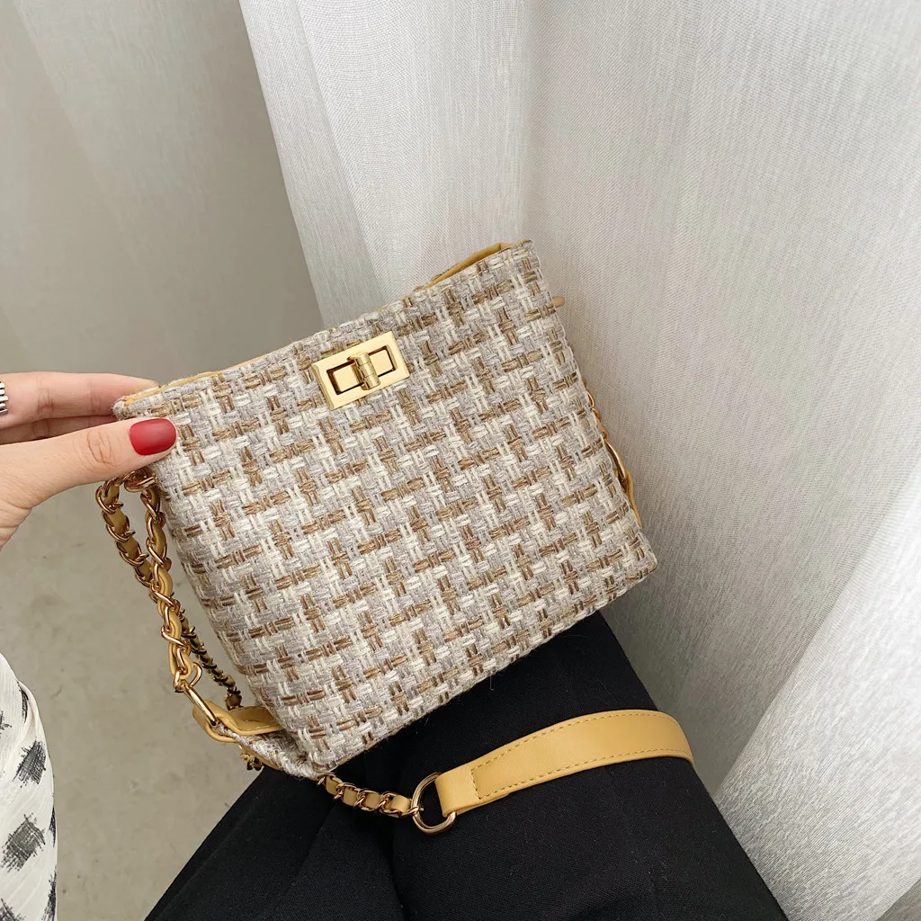 Сумка bolsa feminina модная Женская Ретро тканая шерстяная сумка-мешок, сумка через плечо сумка с цепочкой сумки на плечо для женщин