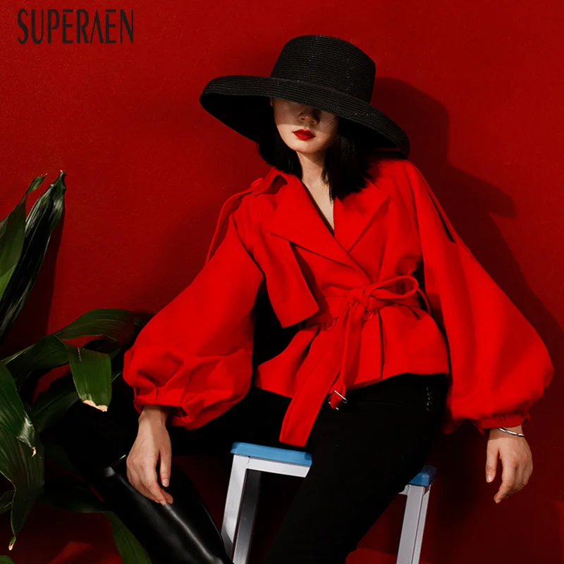 SuperAen, Европейская мода, шерстяная куртка, Женская однотонная, дикая,, Осень-зима, Новые короткие куртки, повседневная женская одежда