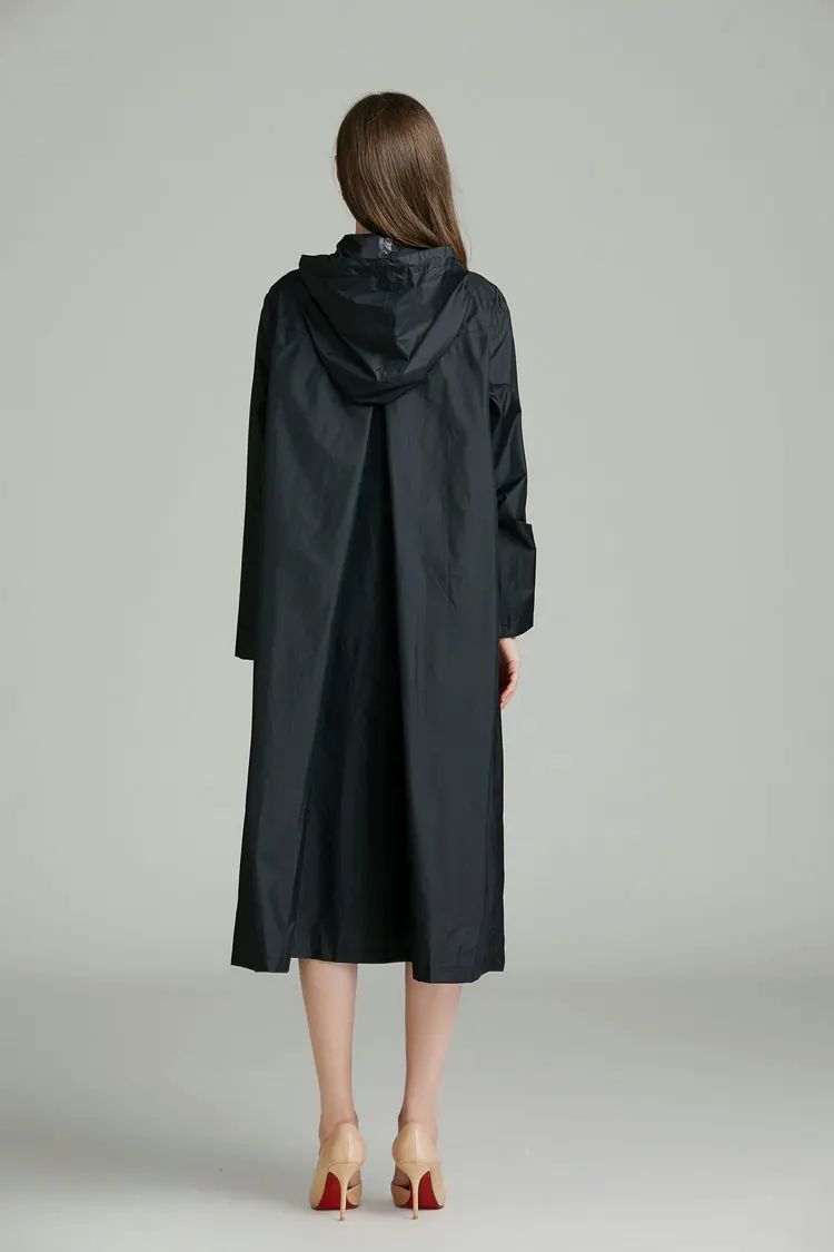 ladies long raincoat with hood