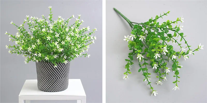 1pc Fake Plants Fern Grass Wedding Wall Outdoor Decor Green Leaf Artificial Flowers Plastic Plant for Home Garden Decoration
