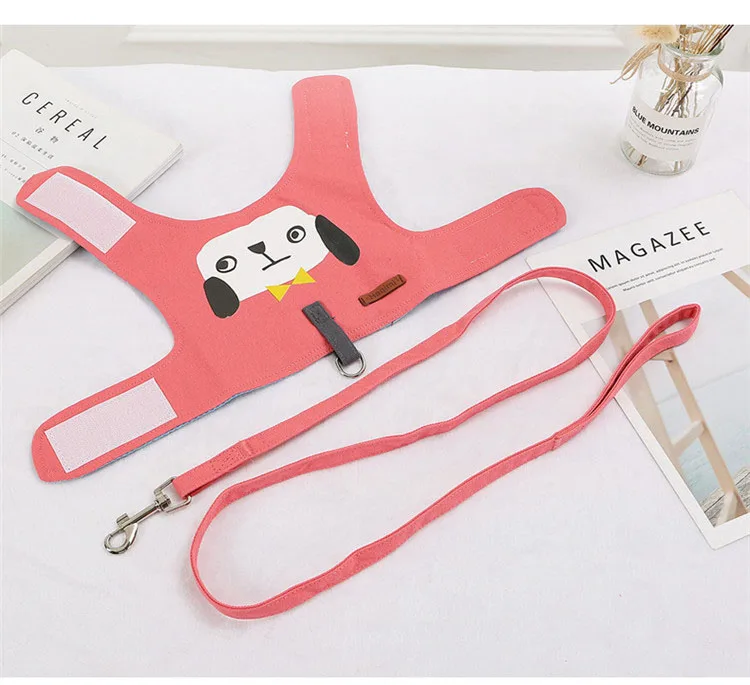 Cat Dog Adjustable Harness Vest Dog Mesh Harness Pets Walking Lead Leash Puppy Cat Vest Harness Collar Small Medium Supplies