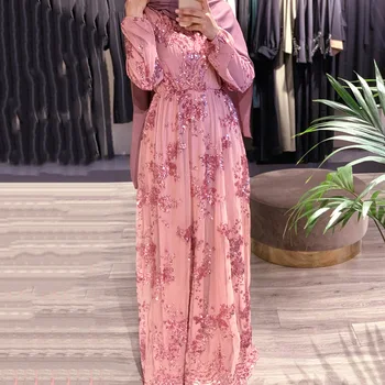 

2020 Abaya Dubai Muslim Dress Luxury High Class Sequins Embroidery Lace Ramadan Kaftan Islam Kimono Women Turkish Eid Mubarak