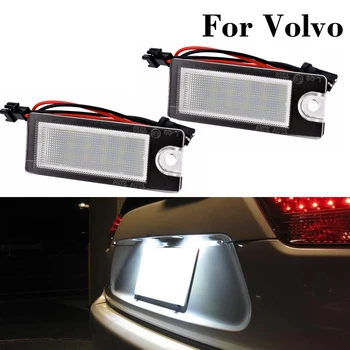 

2 Pcs NO Error Canbus LED Number Plate Lamp for Volvo V70 XC70 XC 70 90 S60 S80 3528-SMD Auto License Plate Light Assembly Luces