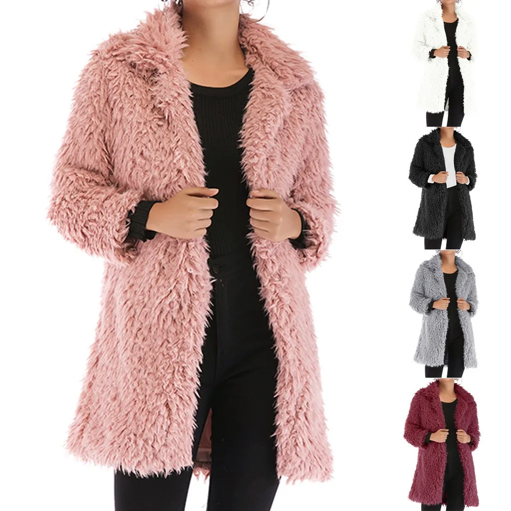 Осенне-зимнее женское меховое пальто, большие размеры, покрытое пуговицами, меховое пальто из искусственного меха, женские длинные свободные мягкие пальто из меха кролика# J30