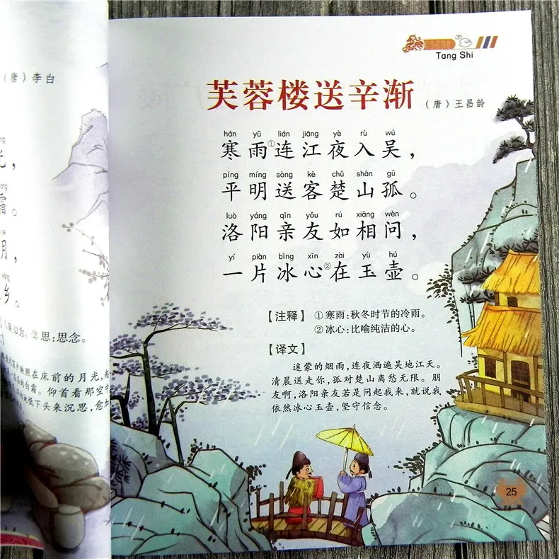 Chinese characters Book Learn to Tang poetry with pinyin for kids children Kindergarten early education books
