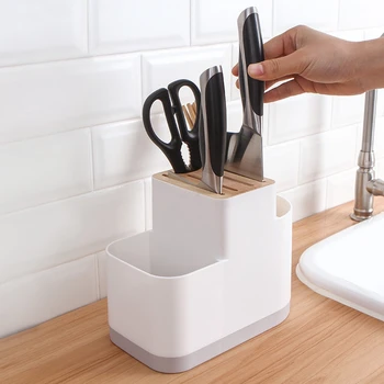 

Plastic Multi-Purpose Tableware Kitchen Supplies Storage Household Knife Holder Knife Holder Integrated Vegetable Rack