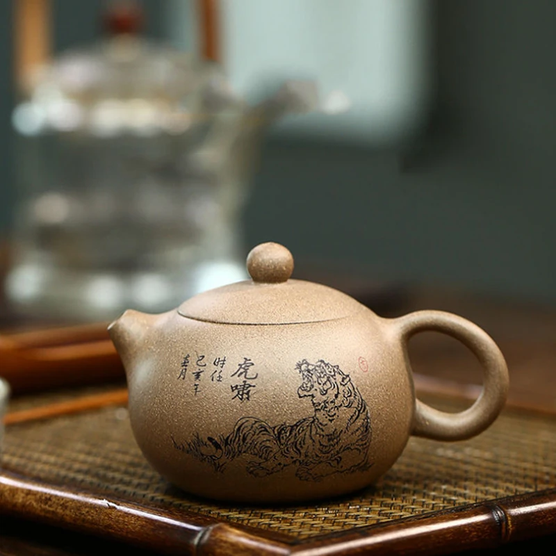 Исинский чайник Zisha 6 76 унции из сырой руды Qingduanni Purply Clay Xishi креативный тигровый