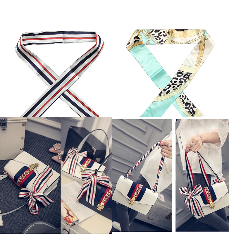 Ladies Stylish Ribbon Bag Tied Handle Small Ribbon Scarf