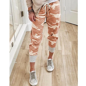 

Wepbel Plus Size Lace-up Trousers Camouflage Printed Pencil Pants Pants Leggings Women's Jogging Sports Women Clothing
