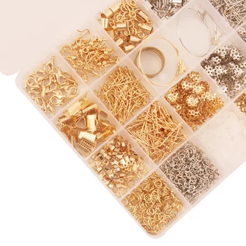 

2000pcs Mixed Jewelry Making Set, Jewelry Accessory Tool, Jewelry Repair Kit With Beading Wire, Chain And Accessories