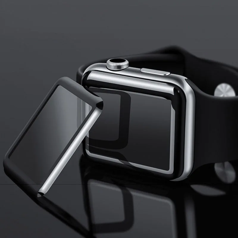 9H 3D закаленное стекло для Apple Watch 42 мм 38 LCD изогнутая полная защитная крышка экрана