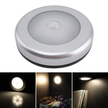 

BORUiT PIR Motion Sensor 6 LED Under Cabinet Light Kitchen Bedroom Wireless Magnetic Closet Light Sensor Stair Light Night Lamp