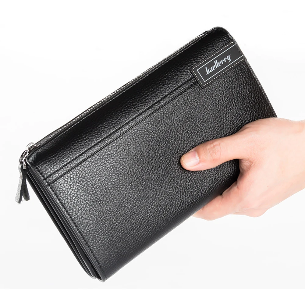 Роскошные Для мужчин из натуральной кожи кошелек, мужские кошельки с длинным качество наличных денег кошелек для кредитных карт подарки бумажник с застежкой-молнией Бизнес мужской бумажник