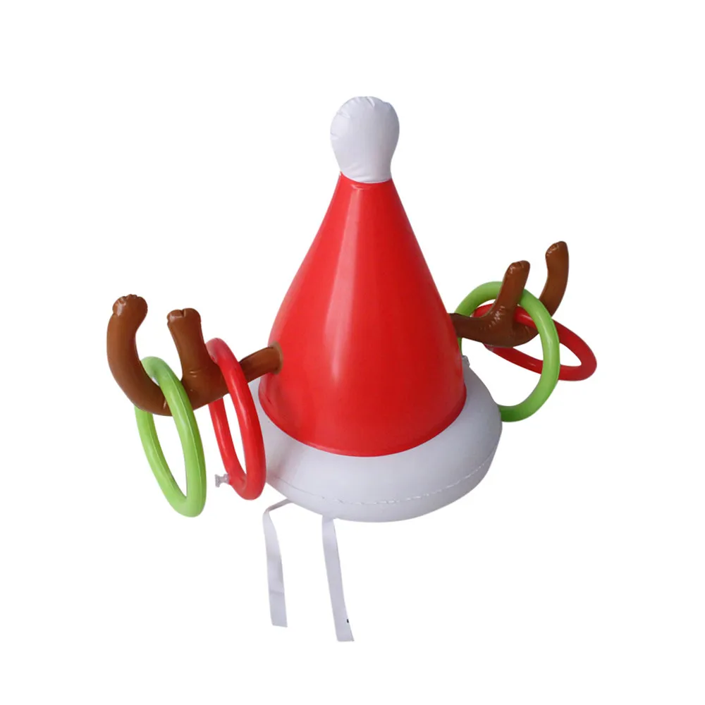 Новая надувная Рождественская шляпа с оленем, кольцо из оленьего рога, игрушки для вечеринок