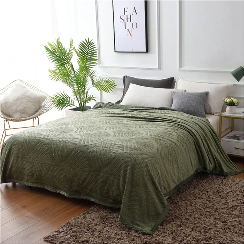 

Simanfei Woolen Embossed Blankets Solid Color Coral Fleece Flannel Blanket Sofa Bed Office Air Single Double Soft Blankets