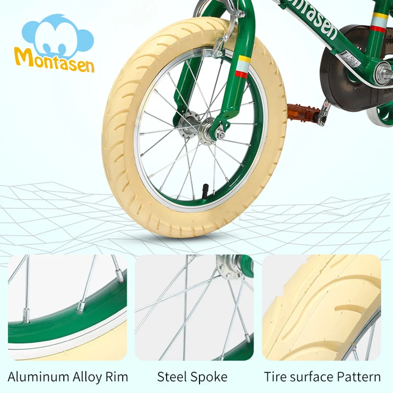 Montasen Retro Children Balance Bike Detachable Auxiliary Wheel Cycle 14/16 inch Kids Bicycle for 2-7 Years Old Kid Balance Bike Montasen Retro Children Balance Bike Detachable Auxiliary Wheel Cycle 14/16 inch Kids Bicycle for 2-7 Years Old Kid Balance Bike