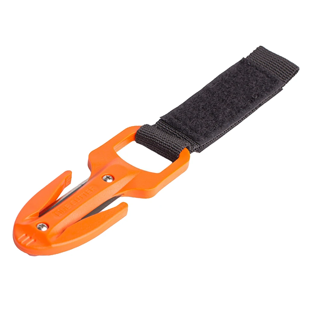  Diving Line Cutter Knife with Sheath & Dive Finger Spool Reel Clip Finger Spool Reel Cord Double Ended Hook Clip