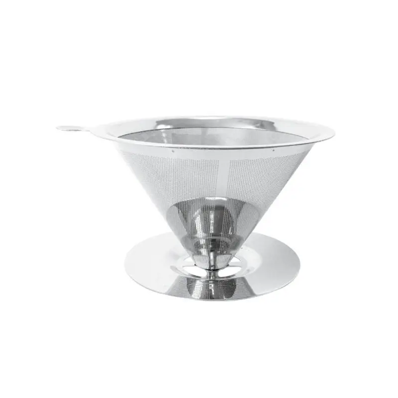 

Stainless Steel Pour Over Coffee Dripper Reusable Drip Cone Coffee Filter