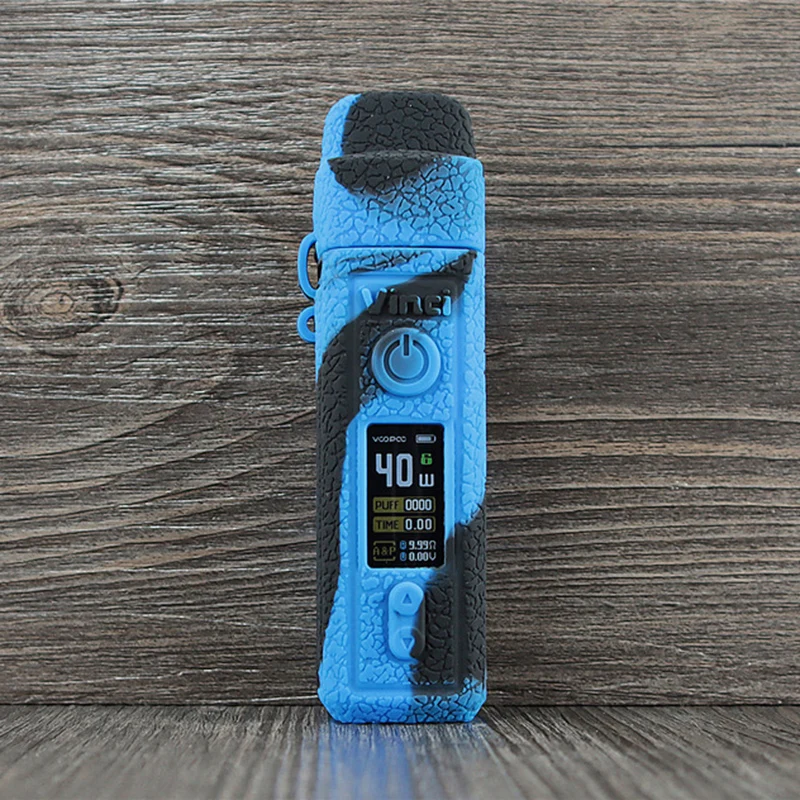 black blue Защитный чехол для Voopoo Vinci 40 Вт, противоскользящий силиконовый чехол, гелевая оболочка, гелевый Чехол, силиконовый корпус - Цвет: black blue