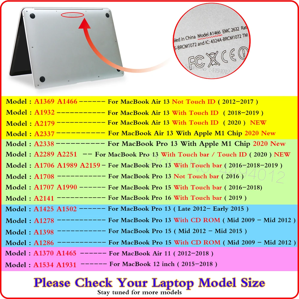 Чехол для ноутбука MacBook Air 13 чехол A2179 2020 Macbook Pro M1 с сенсорной панелью 15 16 12 11