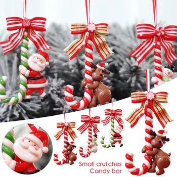 Decoración de árbol de Navidad, Adornos de Papá Noel, caramelo de muñeco de nieve, bastón, decoración de árbol de Navidad, n. ° 30, 2020