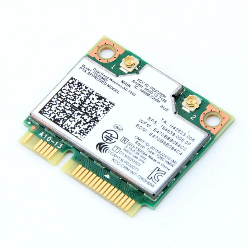 INTEL - Scheda Intel Wirless Dual Band Ac7260pcie - Intel 7260. hmw Dual Band Wireless-ac 7260 Network Adapter+bluetooth 4.0 Per Intel Ac Half Mini Pcie Card 802.11 B / a / g / n / ac