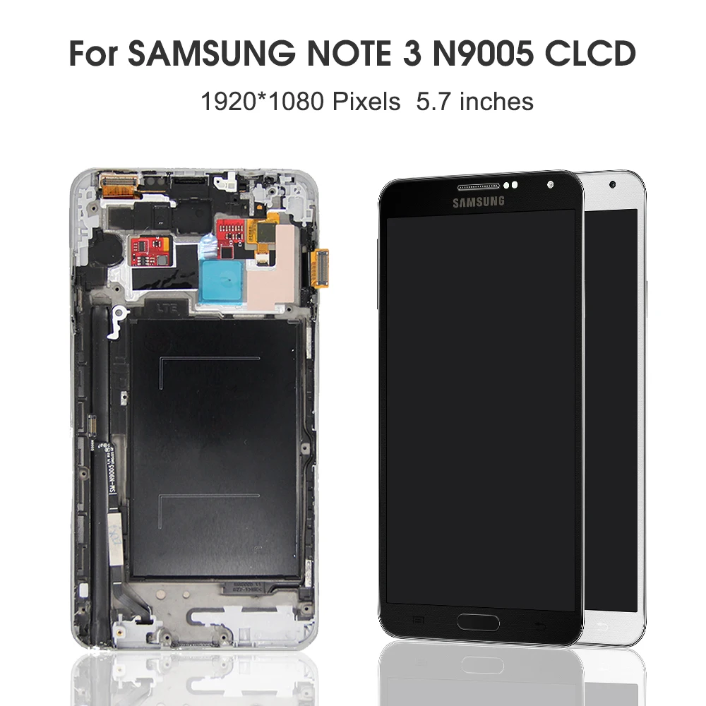 5 7 дюймов Note3 ЖК-дисплей для Samsung Galaxy Note 3 N9005 сенсорный экран дигитайзер с рамкой N900