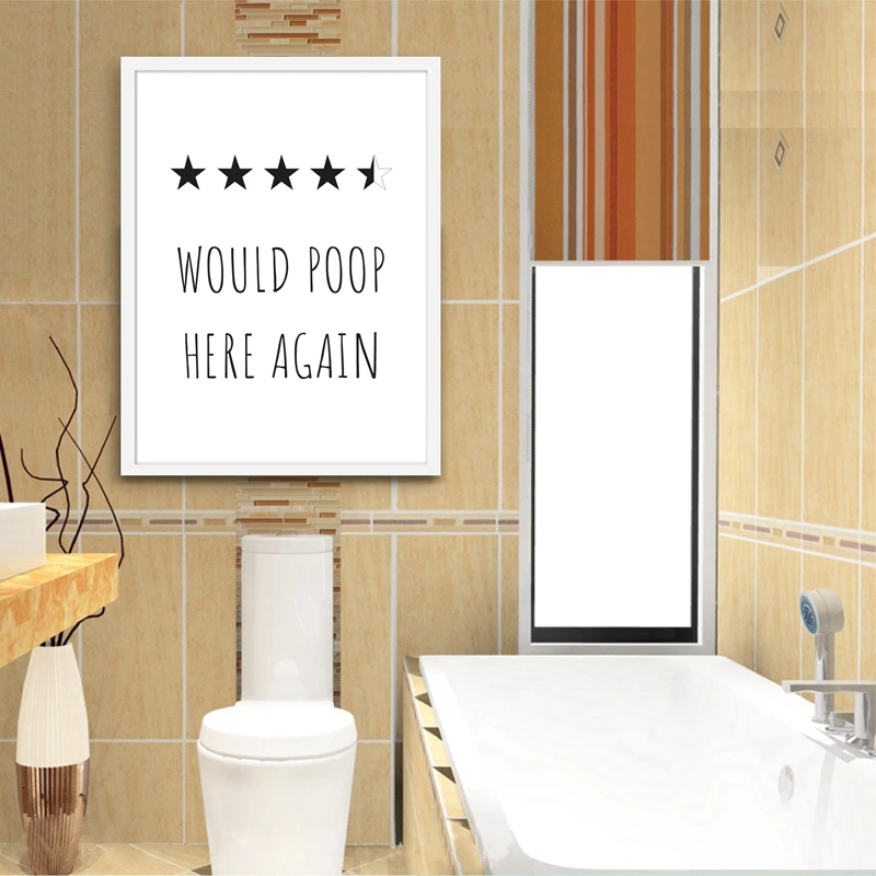 Funny-Bathroom-Print-Would-Poop-Here-Again-Bathroom-Decor-Poop-Review-Sign-Toilet-Poster-Art-Canvas (1)