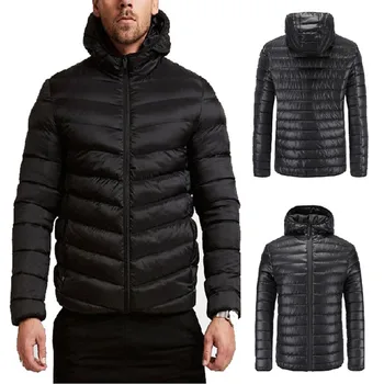 

Men Winter Warm Jacket Windproof Casual Hooded Coat Thick Medium Long Outerwear TT@88