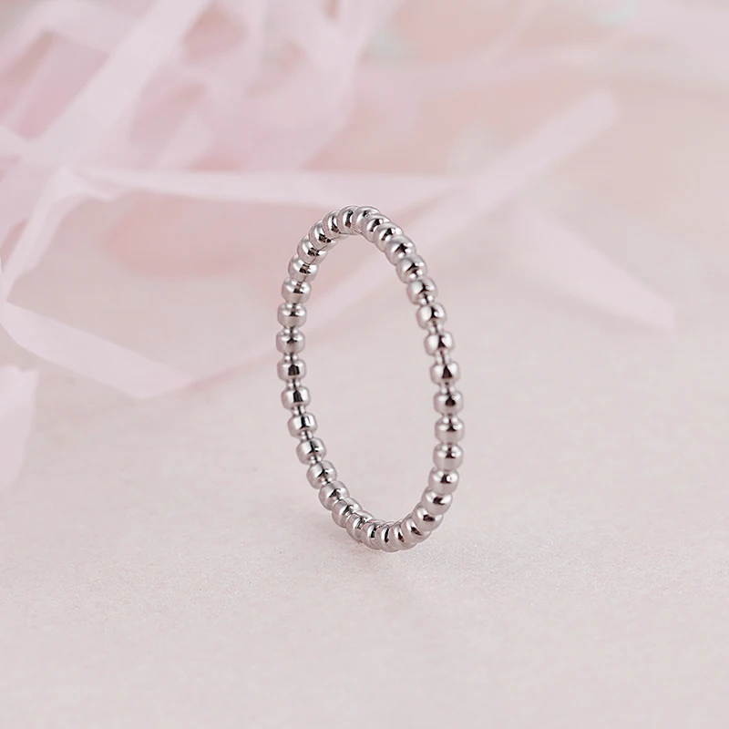 Stainless Steel Ring Finger Ring Gold Color Ring Silver Ring Girls 2mm Width Small Wave Design Ring Rose Gold Silver Color Stainless Steel Beads Ring for Women