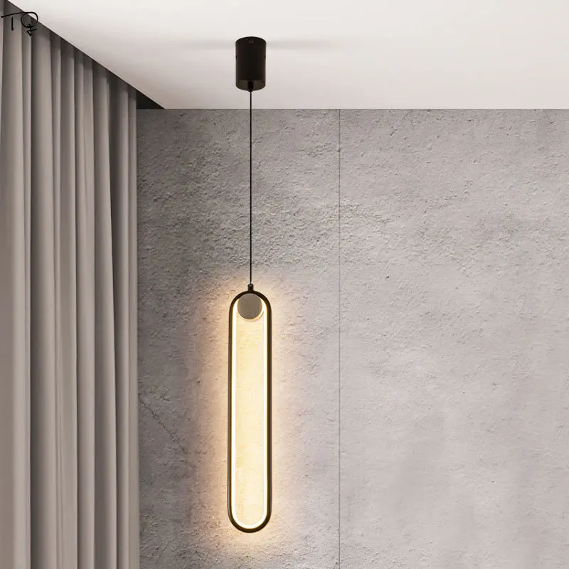 Скандинавская минималистская атмосфера светодиодный подвесные светильники простые теплые алюминиевые акриловые подвесные лампы для