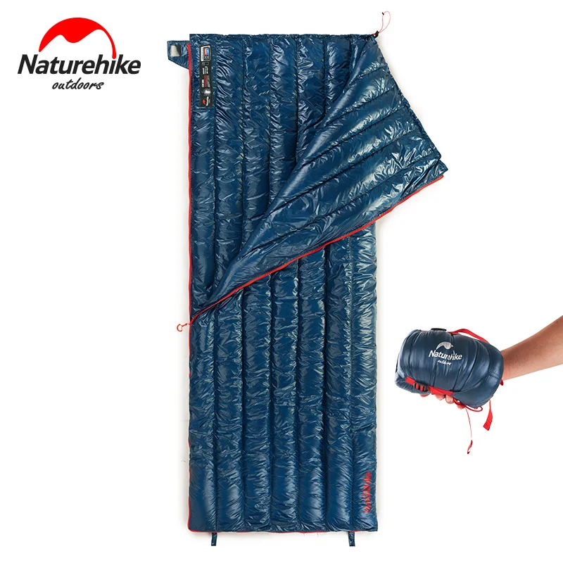 Naturehike CW280 Lightweight 3 Season Compact Rectangular Goose Down Camping Sleeping Bag Summer Waterproof Hiking Sleeping Bag