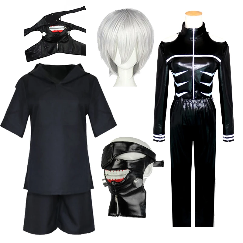 Аниме Tokyo Ghoul Haise Sasaki костюмы для косплея Kaneki Ken цельное кожаное пальто + штаны